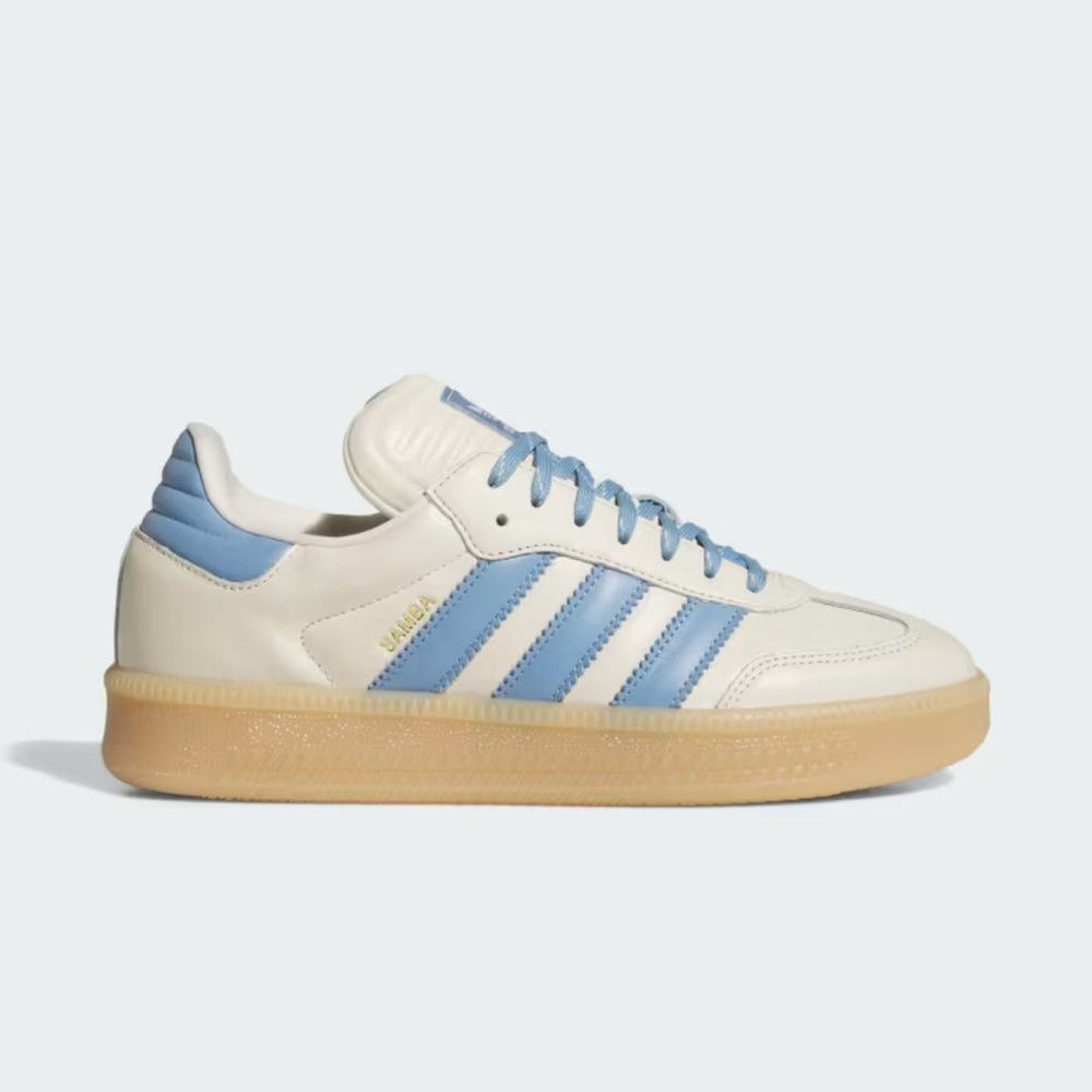 Adidas Samba White and Light Blue Sneakers